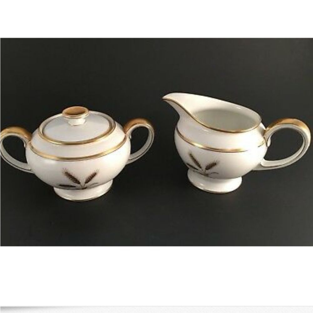 Rosenthal Winifred Gold Wheat Creamer & Sugar Set